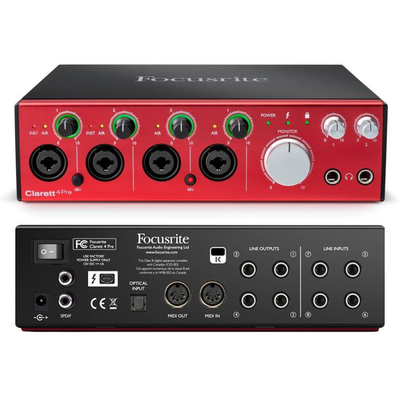 Focusrite Clarett 4Pre Thunderbolt MuzikOne