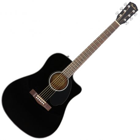 Fender-CD-60SCE-Solid-Top-Black-Semi-Acoustic-Guitar