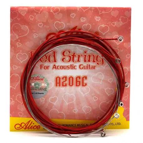Alice-A206C-Acoustic-Guitar-Red-Strings-2