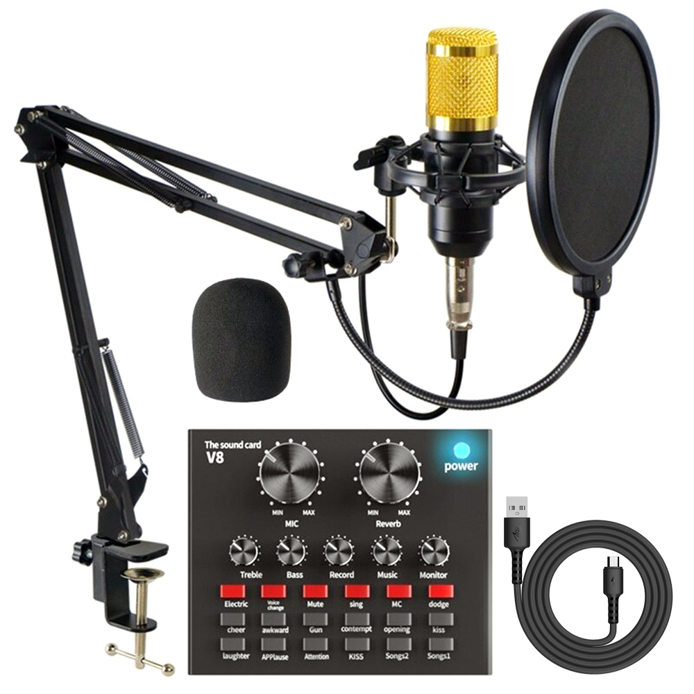 Floureon BM-800 Studio Condenser Broadcast Microphone -Blue w XLR