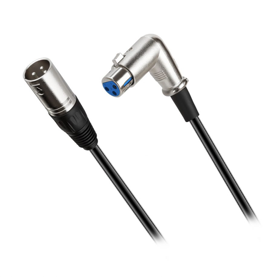 Angled XLR Male Female Cable 10ft - MuzikOne