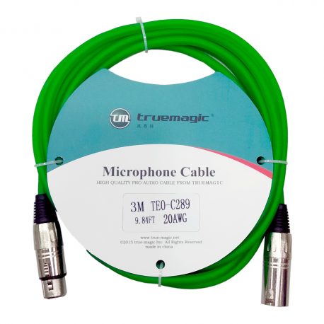 Truemagic-Professional-XLR-Male-Female-Cable-3-meters-green