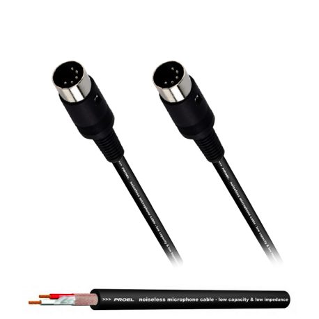 Proel-MIDI-to-MIDI-Professional-Cable-5-Pin-Din-Black