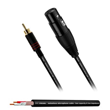 Proel-XLR-Female-to-RCA-Monitoring-Professional-Cable-made-in-Italy-Black