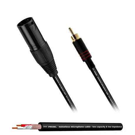 Proel-XLR-Male-to-RCA-Monitoring-Professiona-lCable-made-in-Italy-Black