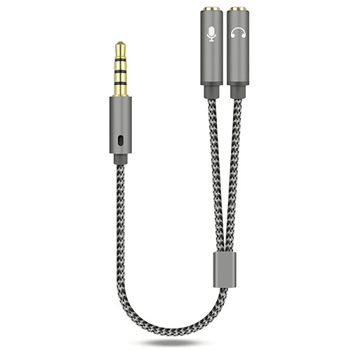 3.5mm Audio AUX Splitter Cable – Male To Dual Female Adapter For Headphones & Headsets, 18cm
