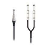 Professional Grade Stereo TRS to TS Left-Right Y Cable 10ft