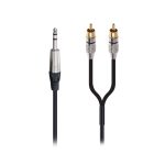 Professional Grade Stereo TRS to RCA Left-Right Y Cable 10ft