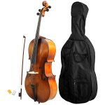 Student Cello Outfit - 4/4 Size with Case, Bow & Rosin